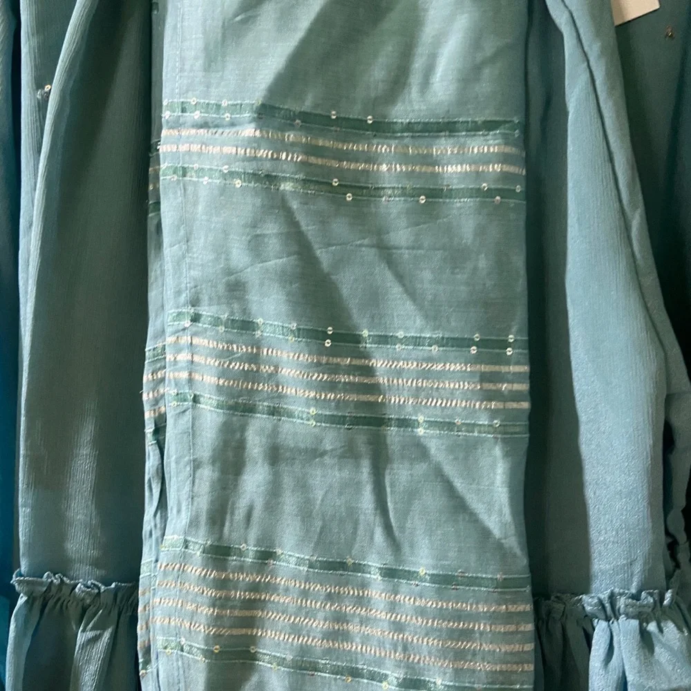 Autumn lane full kurta set ! With flare pants Duptta and hand work - Picture 9 of 13